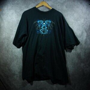 Vintage 90s Extreme Limit Blue Dragon Tribal Graphic T-shirt